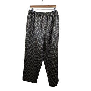 Robert Louis XXL Silk Blend Black & Gold Geometric Pattern Elastic Waist Pants